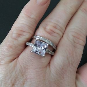 Size 8 Silver bridal set. 925 stamped